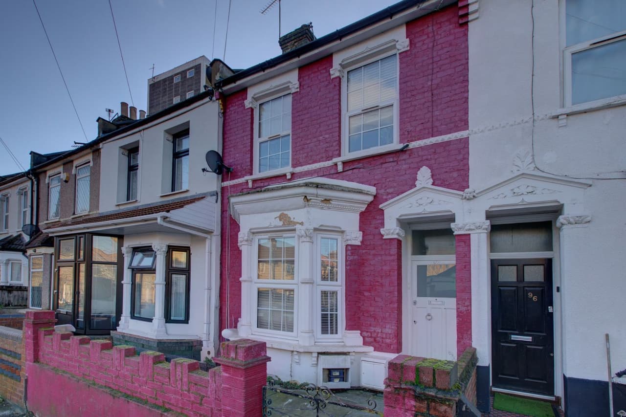 A terraced street in Leyton, east London