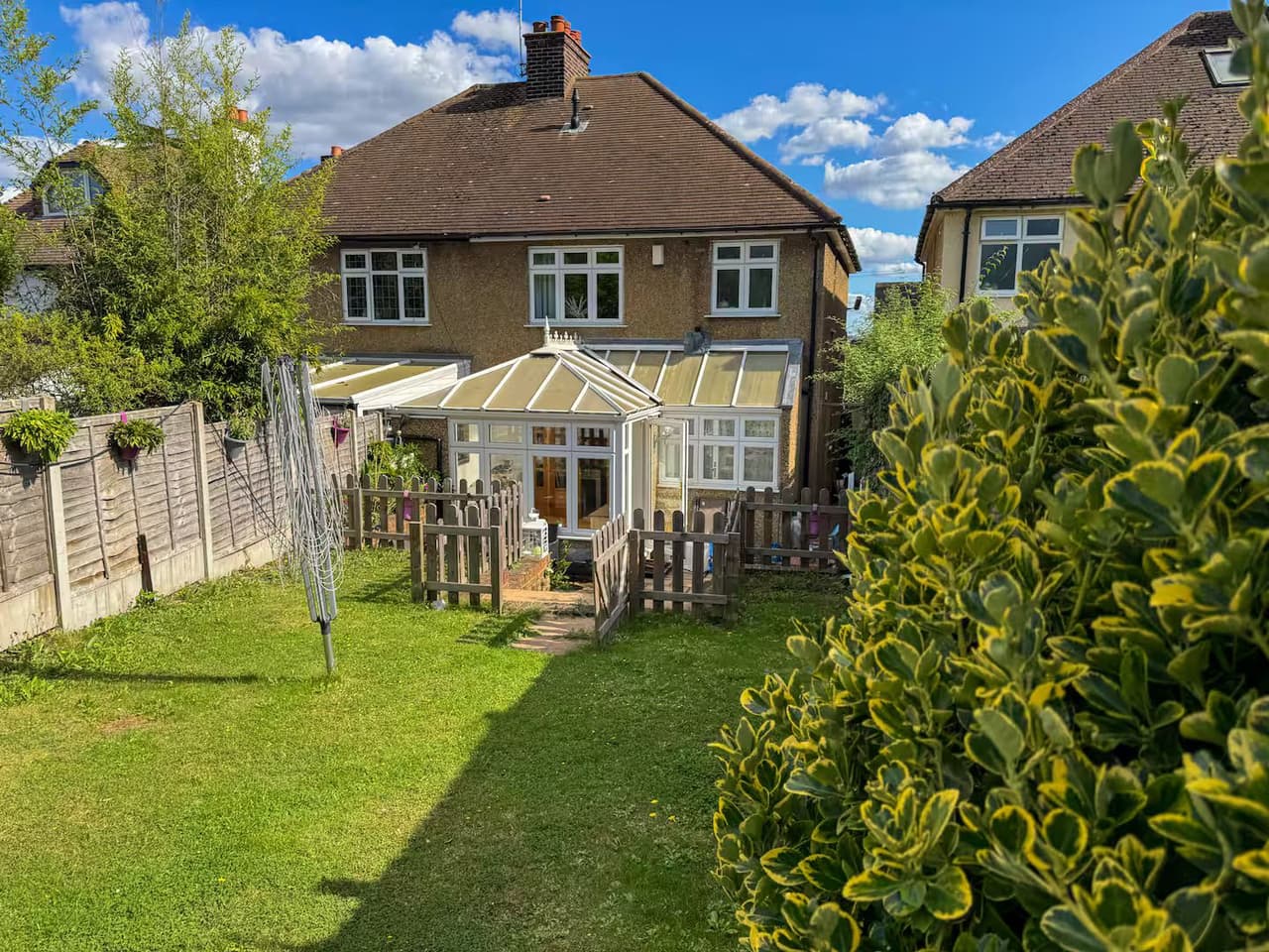 A family house with a conservatory