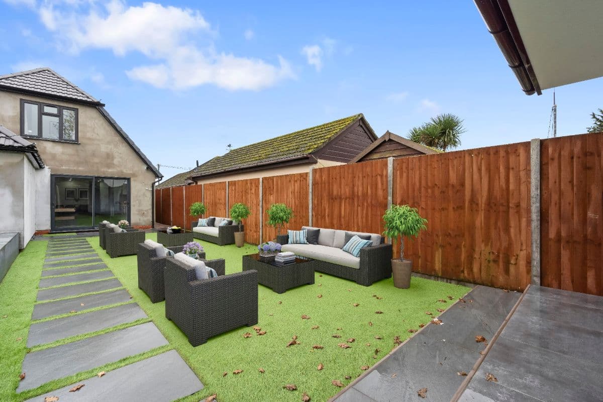 A patio garden at one of our homes